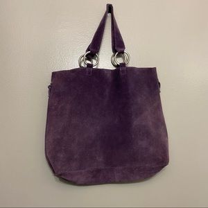 Vintage Nine West Purple Suede Leather Purse Shoulder Bag